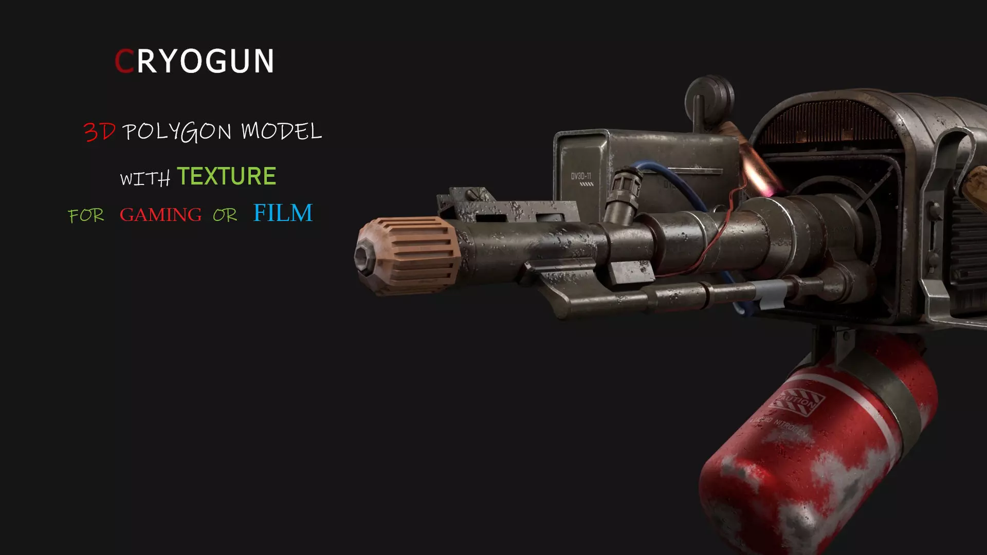 Cryogun 3D Polygon Model with Texture 3D model