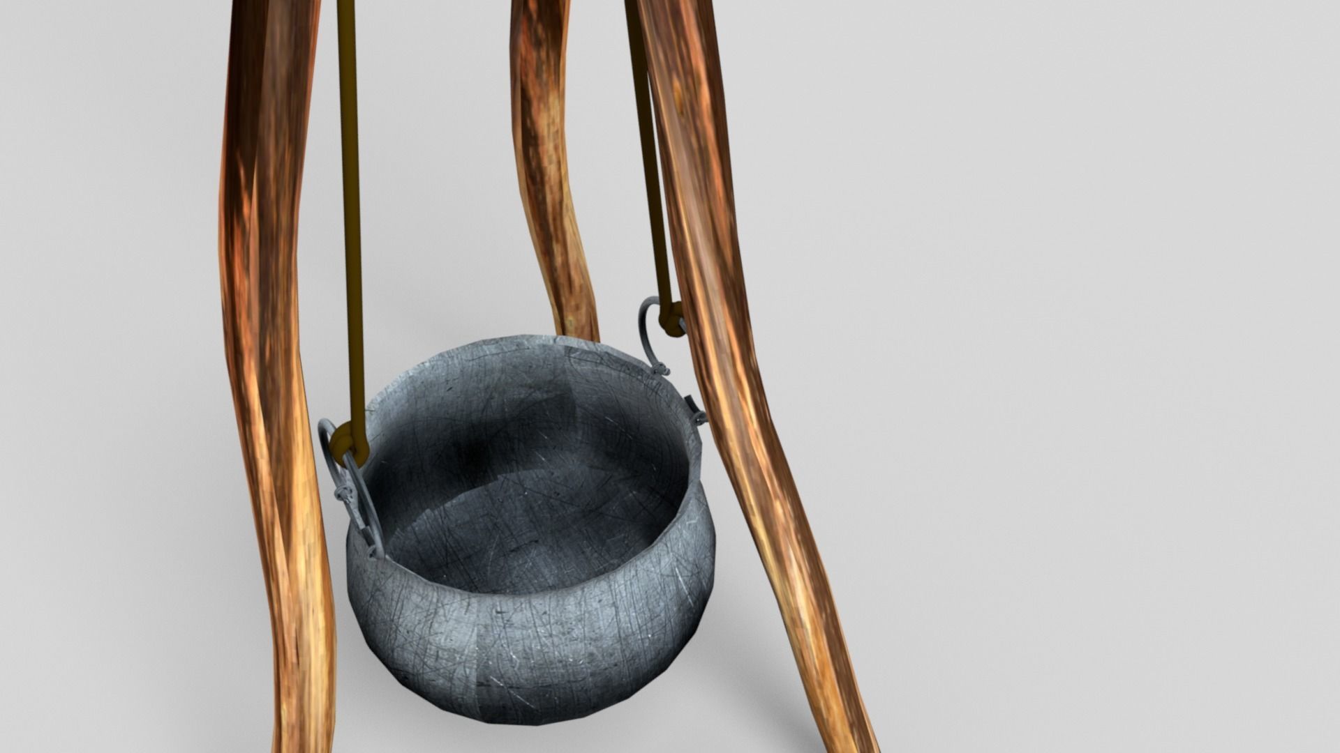 Medieval Cooking Camp Cauldron Pot 3D model_6