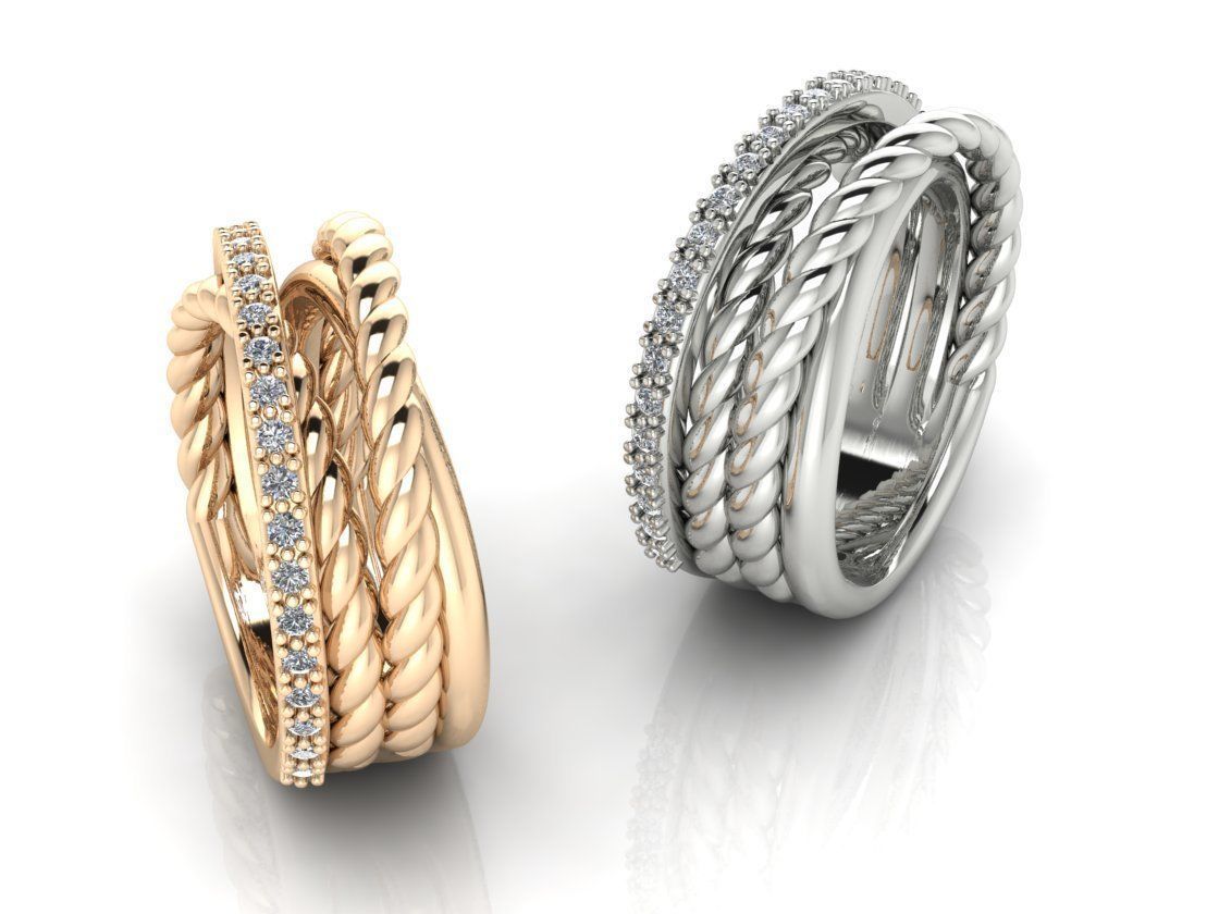 Collection 15 two gold stud earrings with diamonds _10