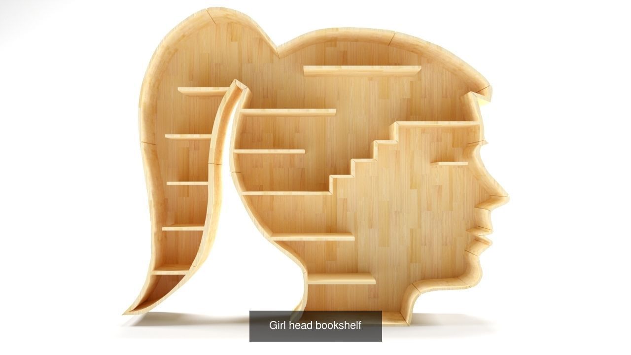 Heads bookshelfs 3D Model Collection_2