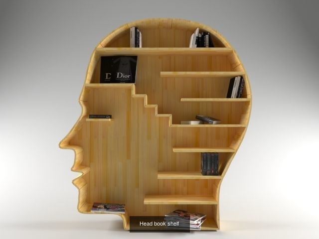 Heads bookshelfs 3D Model Collection_1