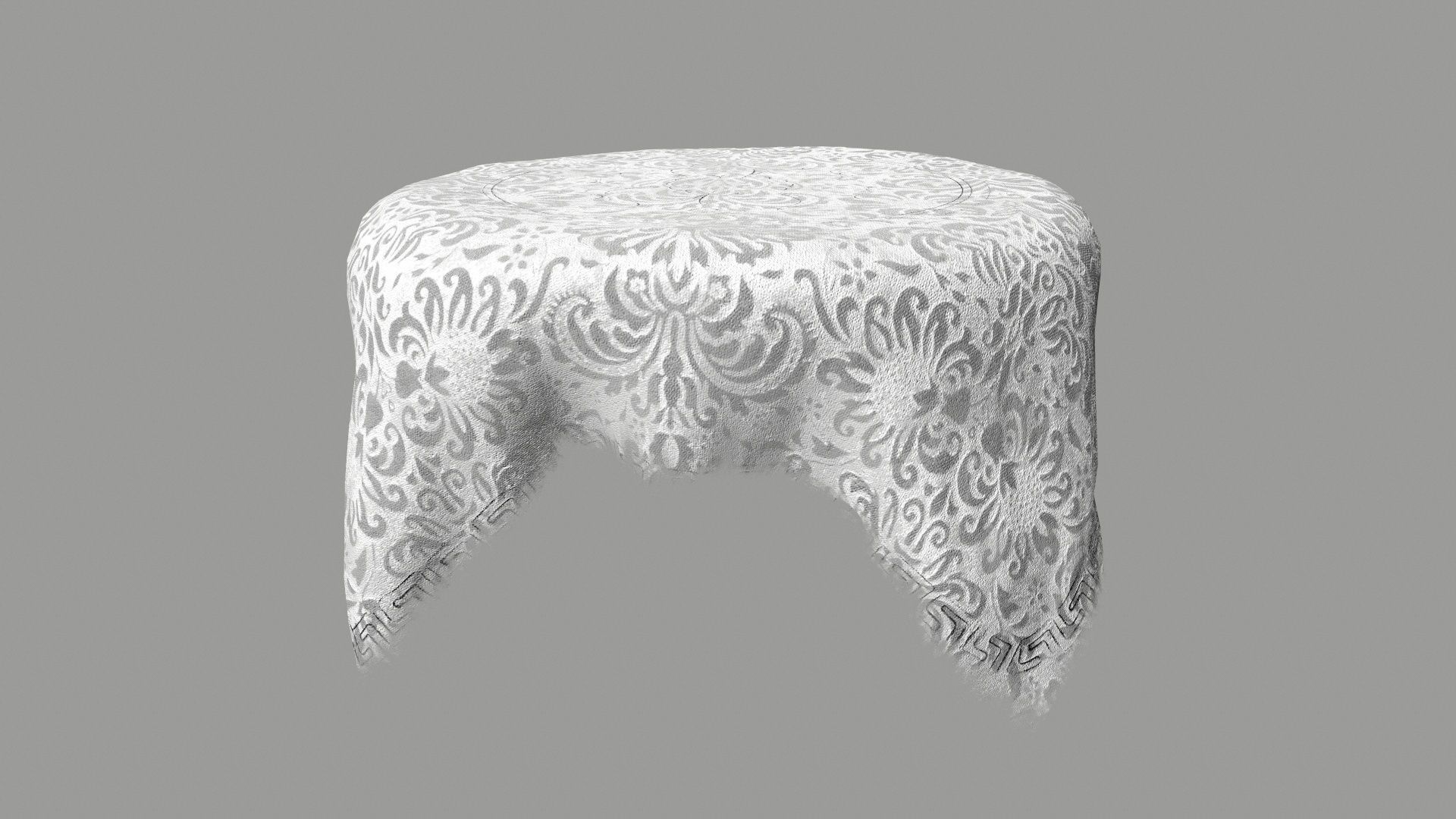 Table old wooden with round top Low-poly 3D model_5