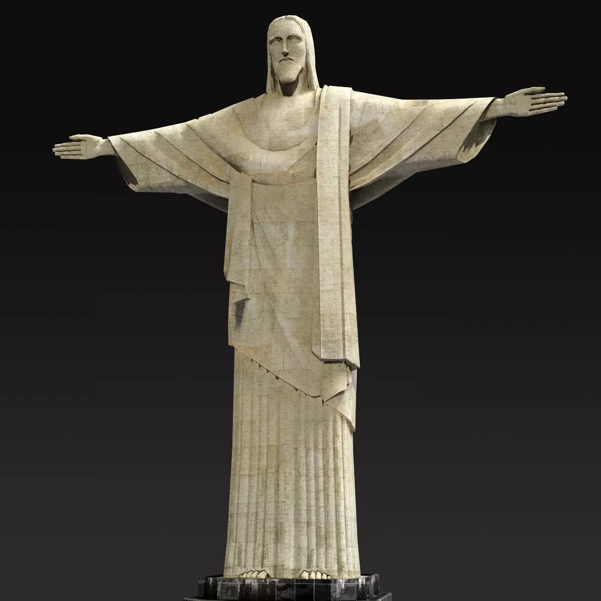 Christ statue Low-poly 3D model_0
