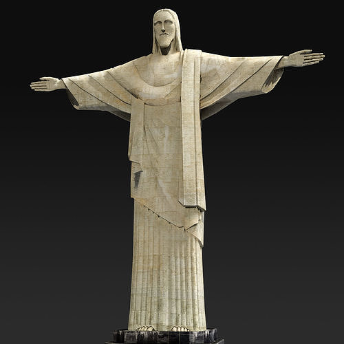 Christ statue Low-poly 3D model