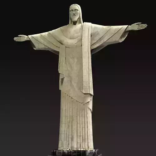 Christ statue Low-poly 3D model