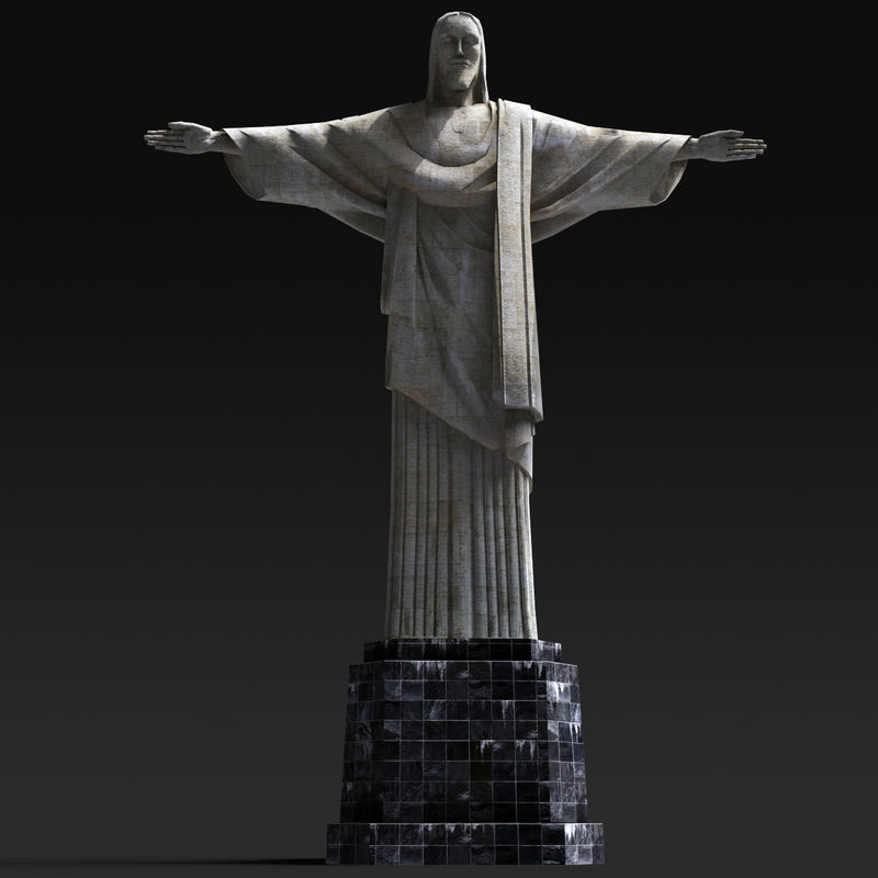Christ statue Low-poly 3D model_1