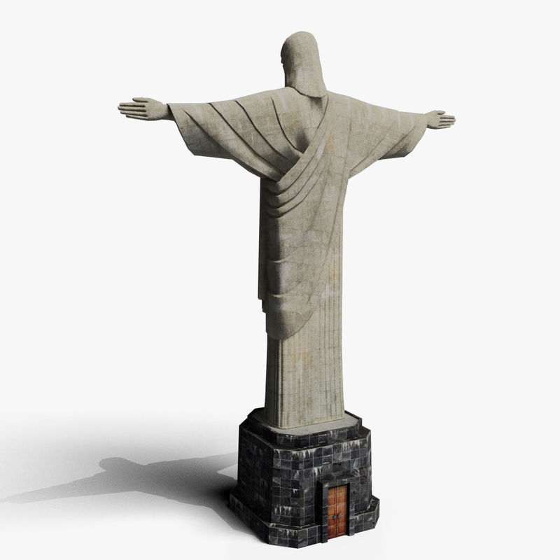 Christ statue Low-poly 3D model_3