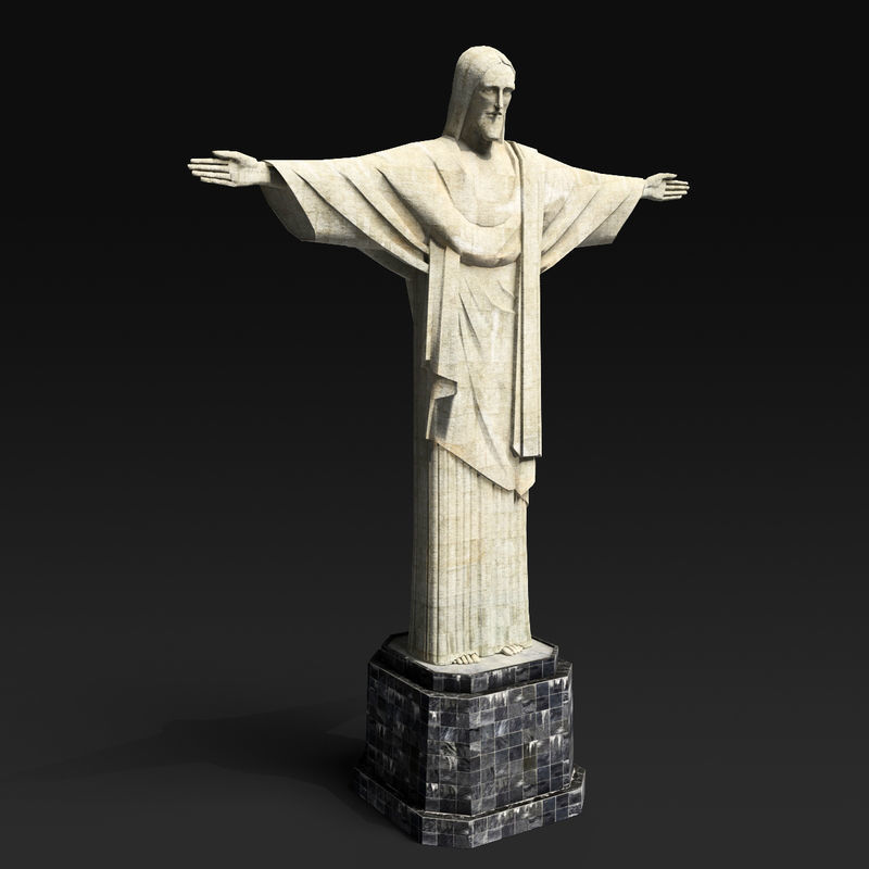 Christ statue Low-poly 3D model_6