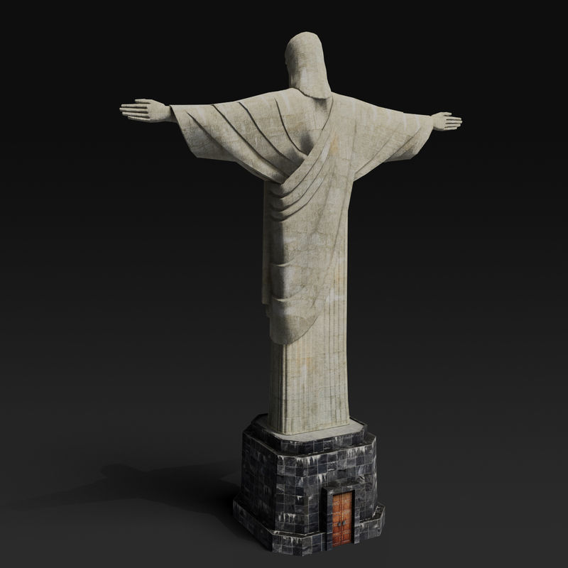 Christ statue Low-poly 3D model_4