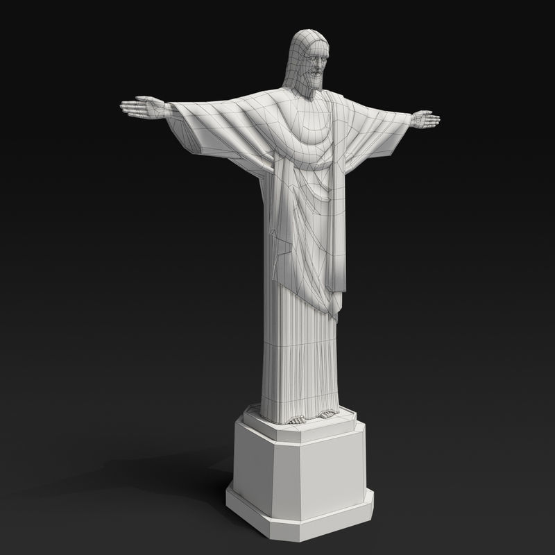 Christ statue Low-poly 3D model_7