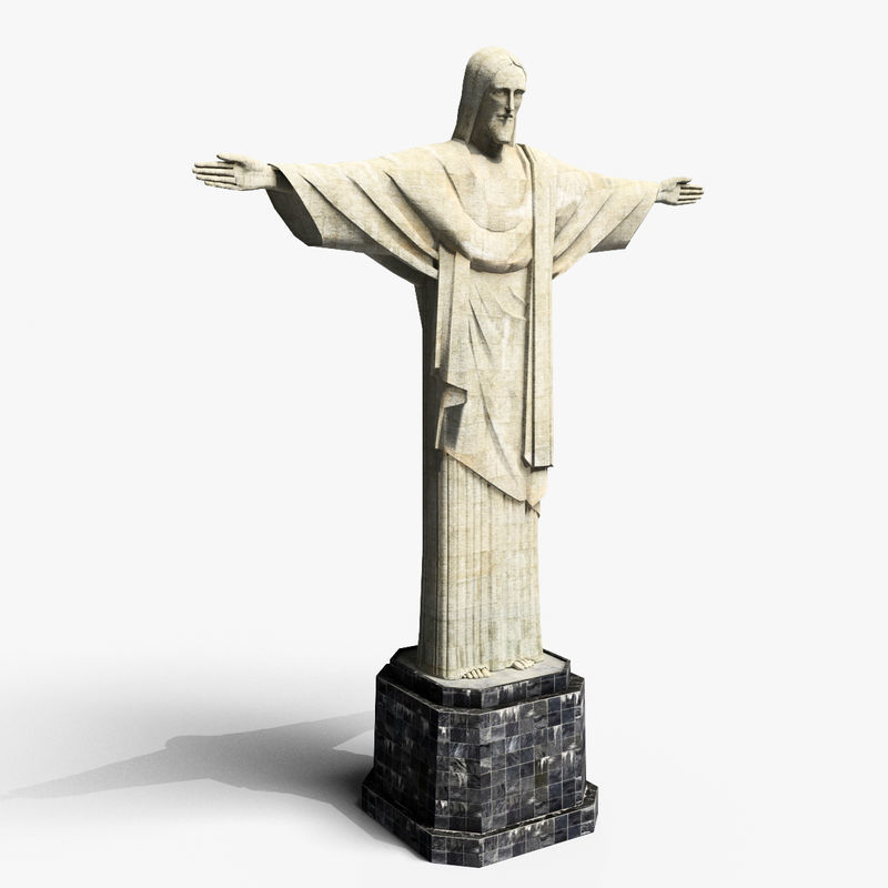 Christ statue Low-poly 3D model_2