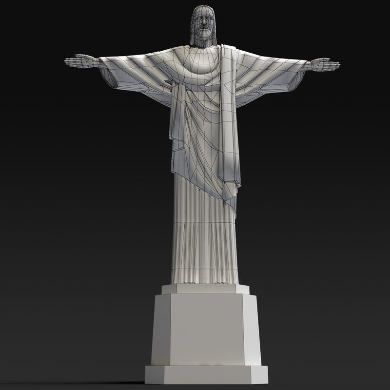 Christ statue Low-poly 3D model_8
