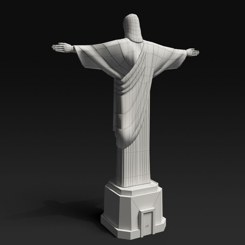 Christ statue Low-poly 3D model_5