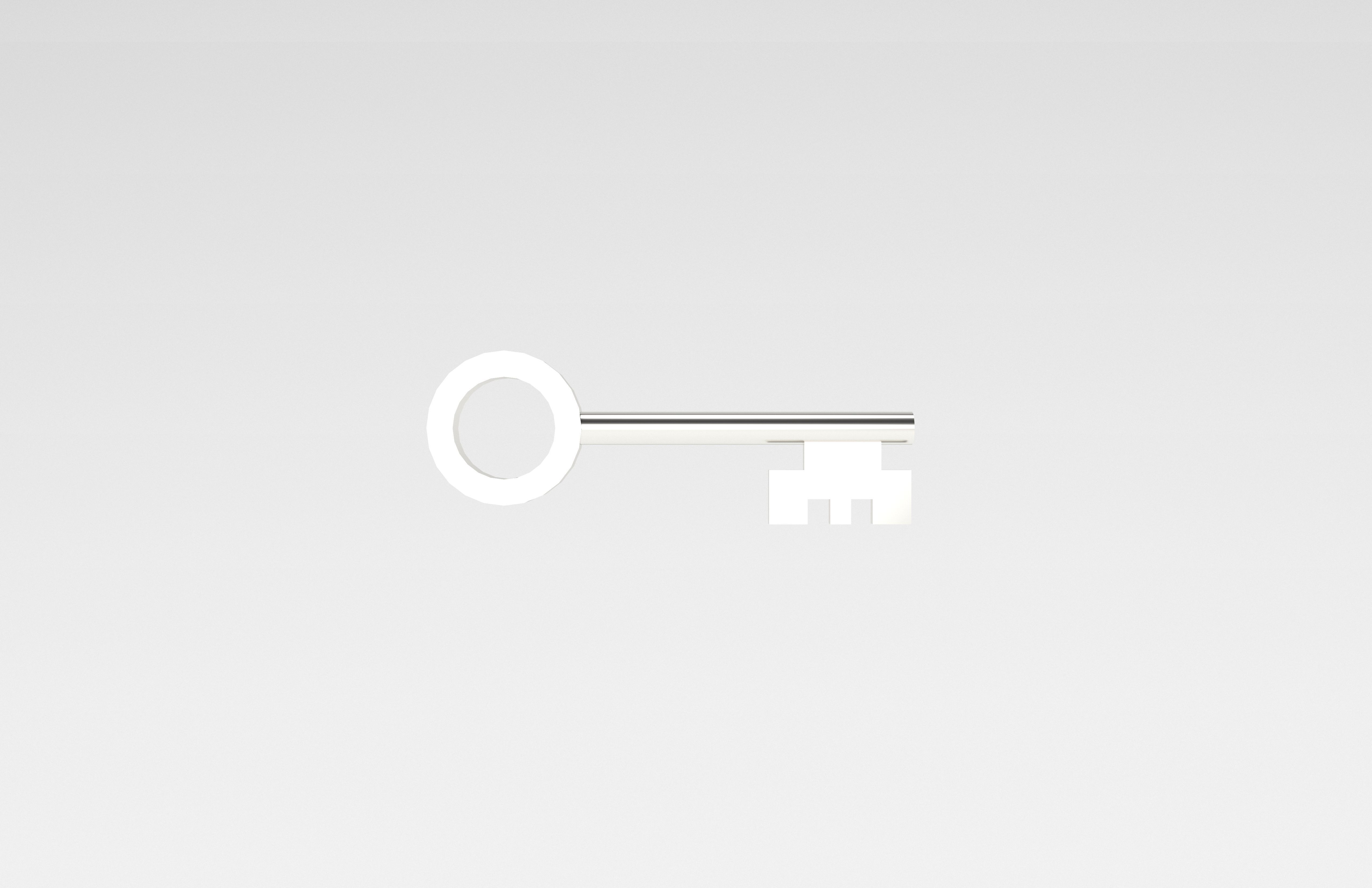 Cartoon Key v1 002 Low-poly 3D model_1