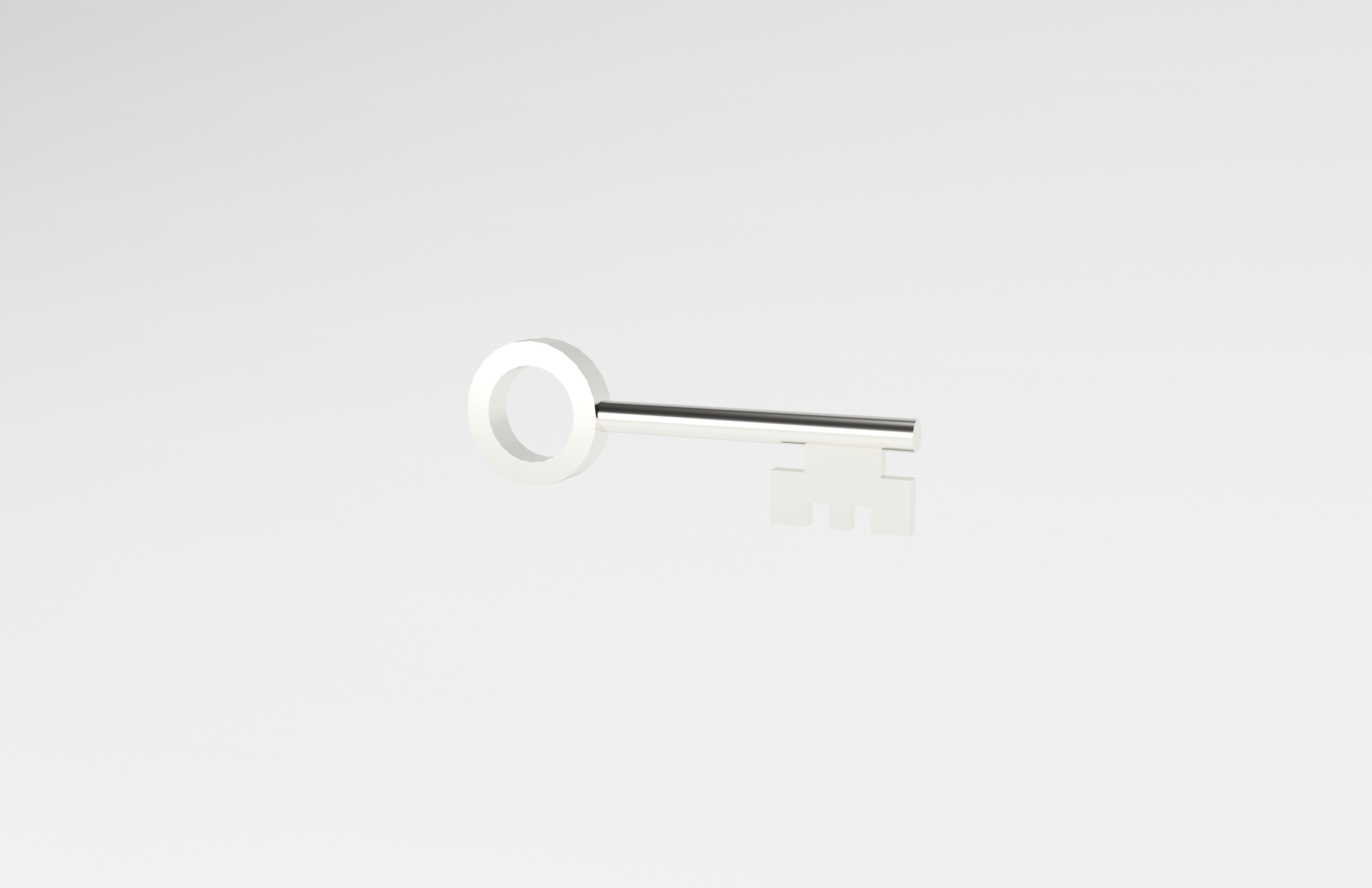 Cartoon Key v1 002 Low-poly 3D model_2