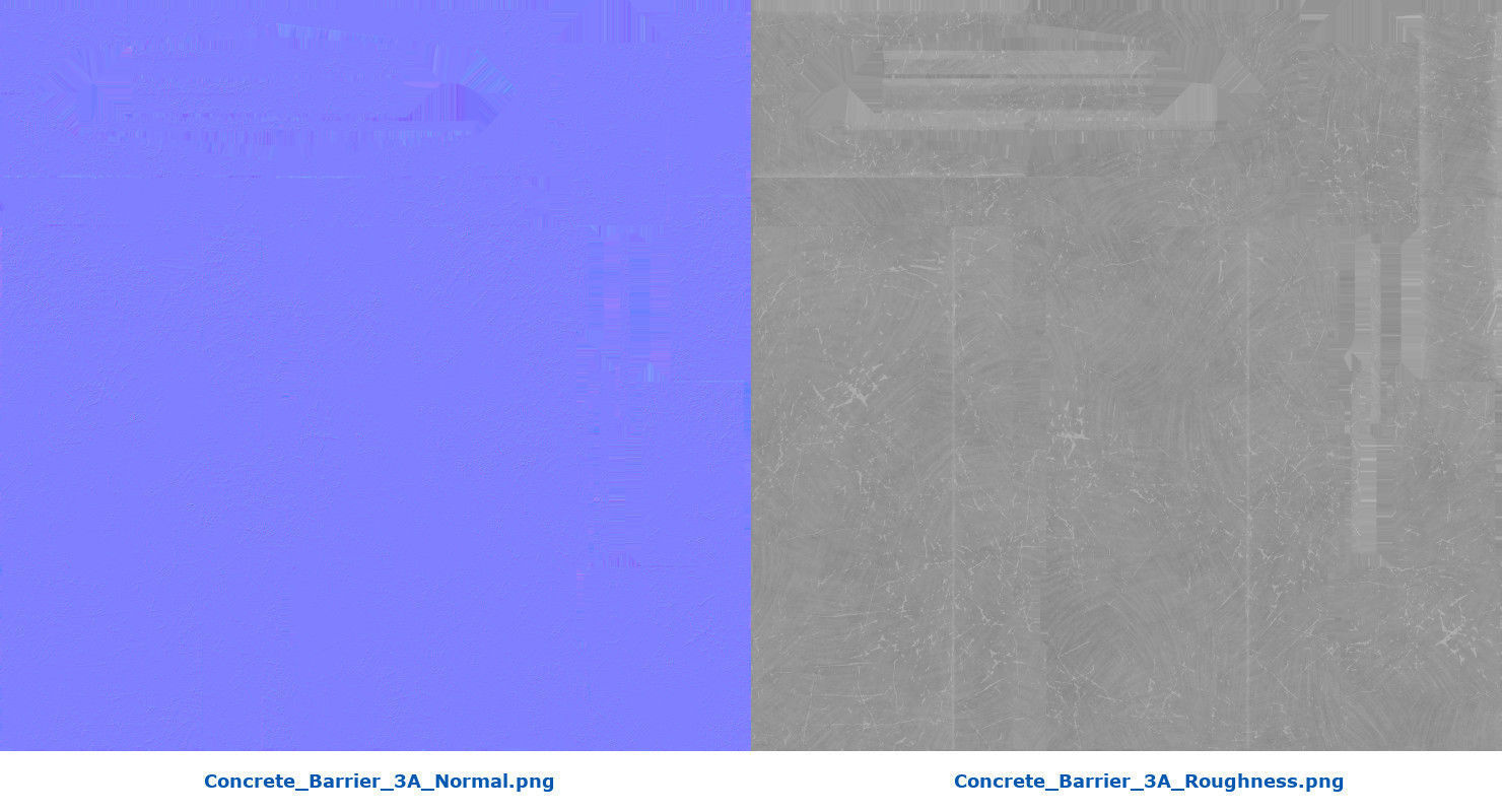 Concrete Barrier 3A Low-poly 3D model_8