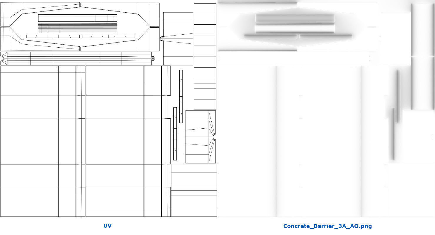 Concrete Barrier 3A Low-poly 3D model_6