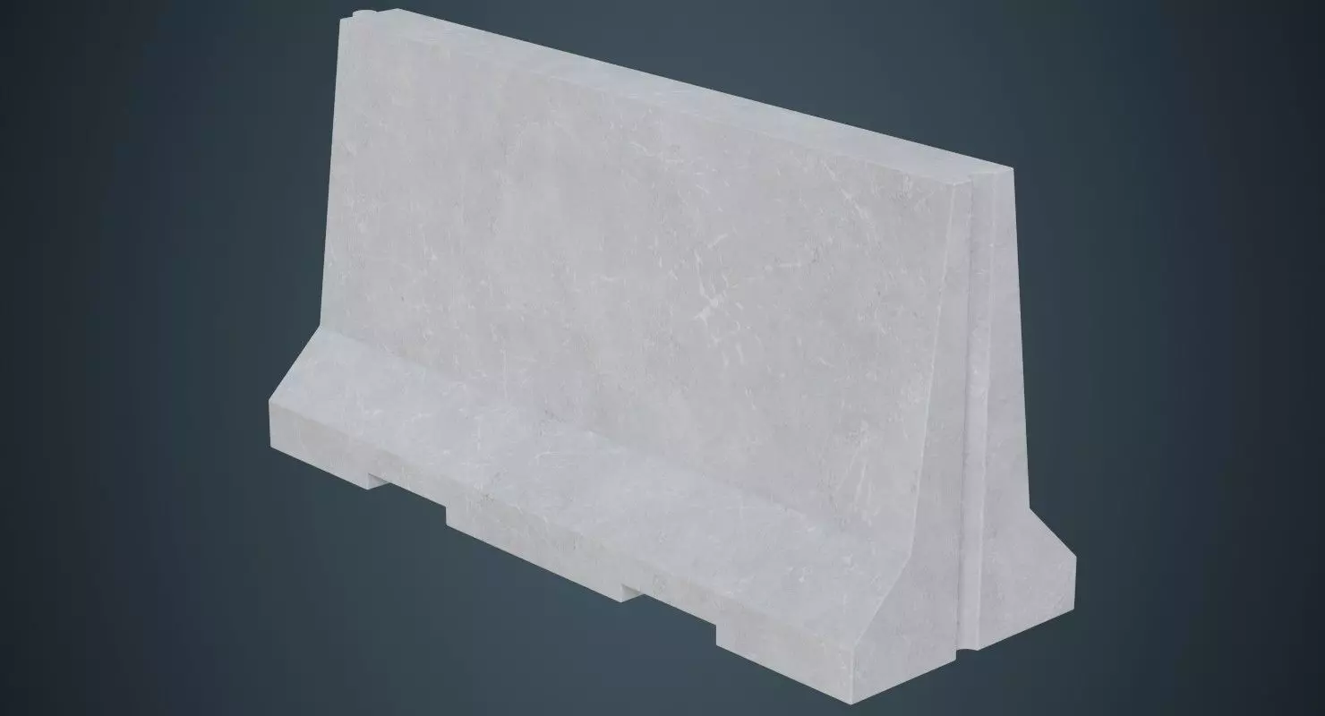 Concrete Barrier 3A Low-poly 3D model_0