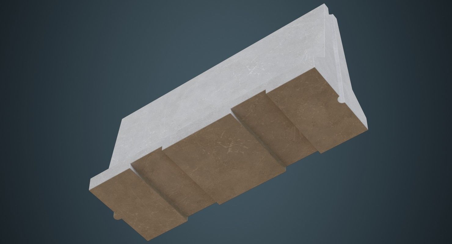 Concrete Barrier 3A Low-poly 3D model_4