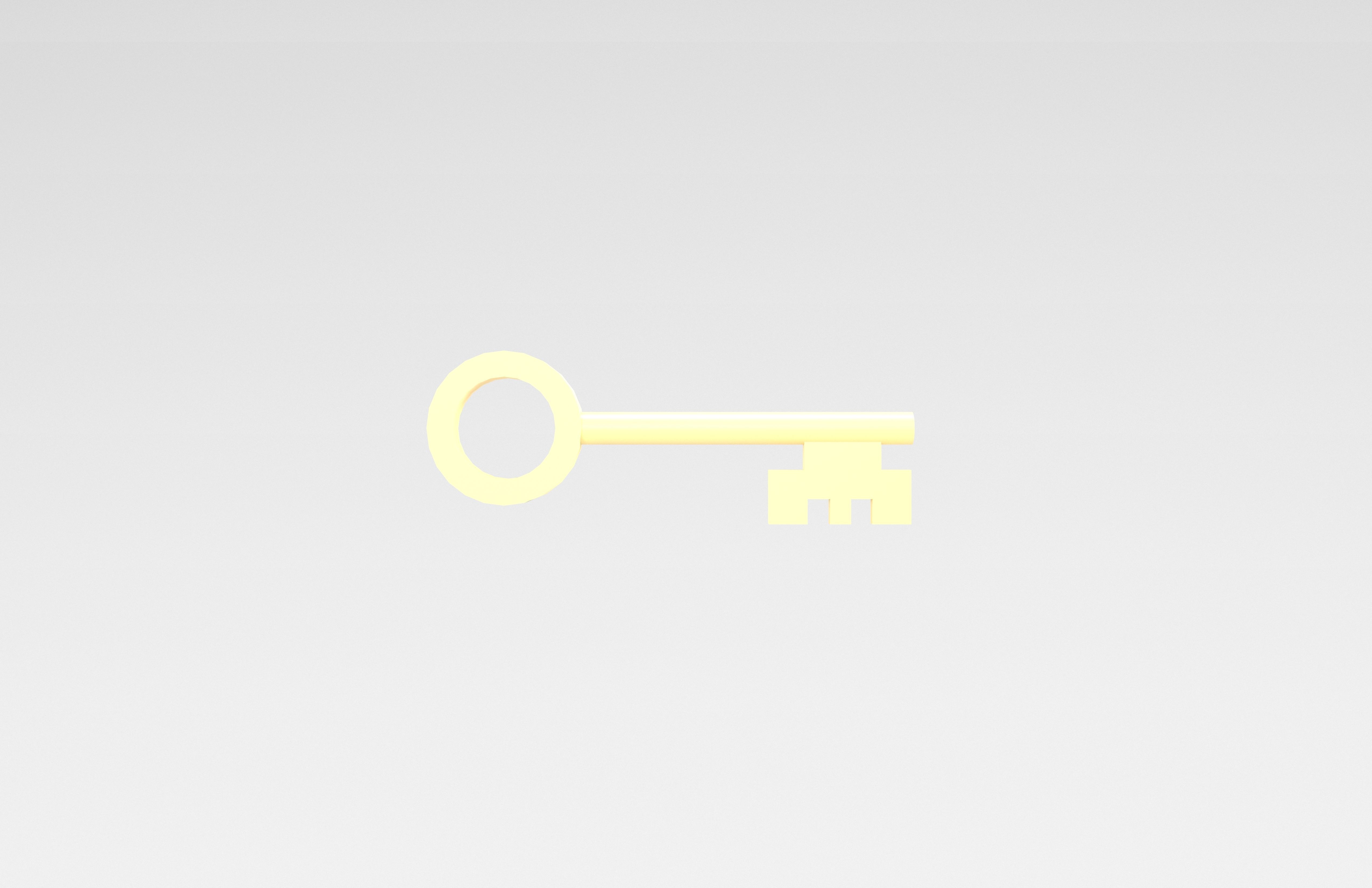 Cartoon Key v1 004 Low-poly 3D model_1