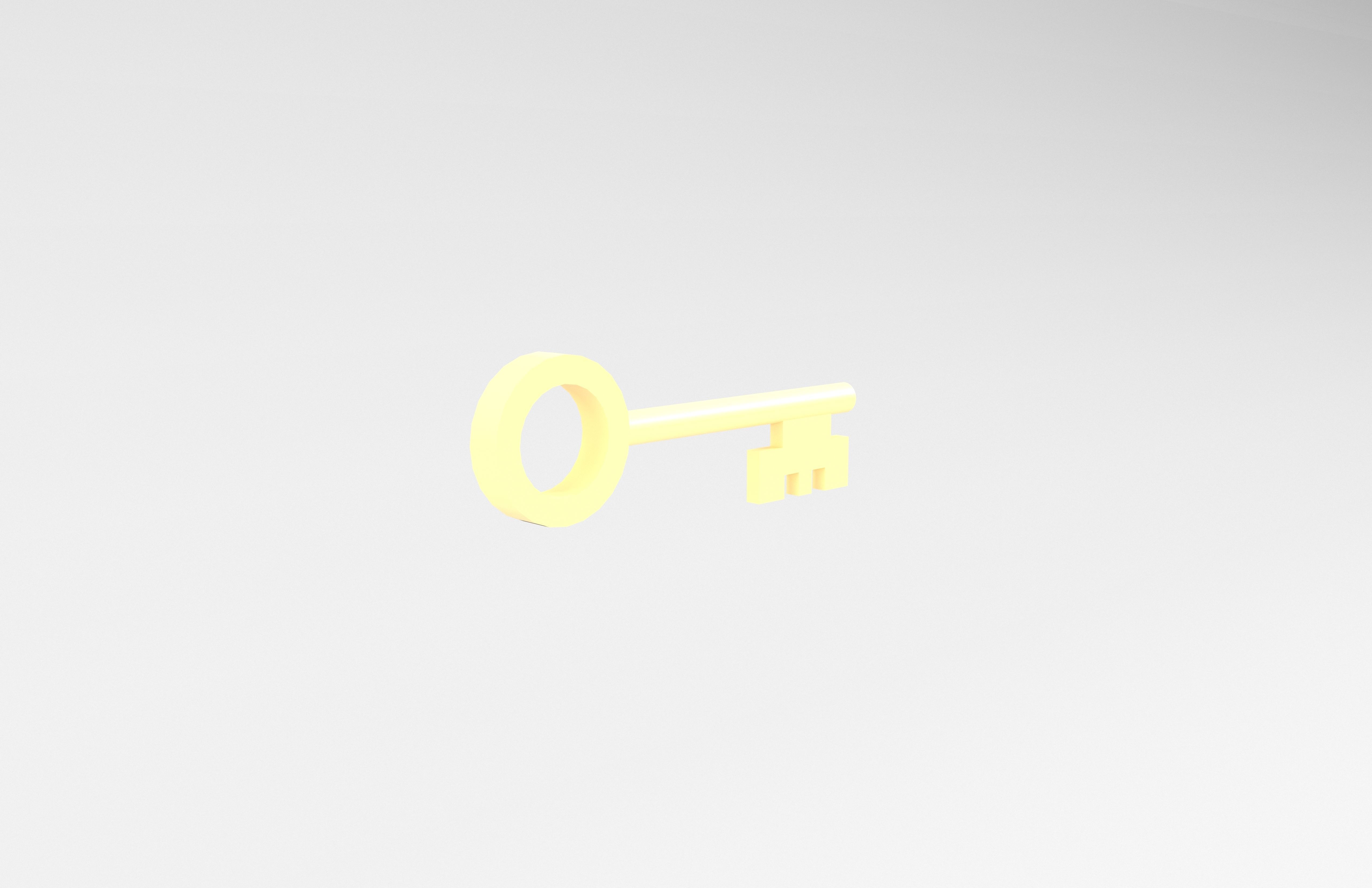 Cartoon Key v1 004 Low-poly 3D model_3