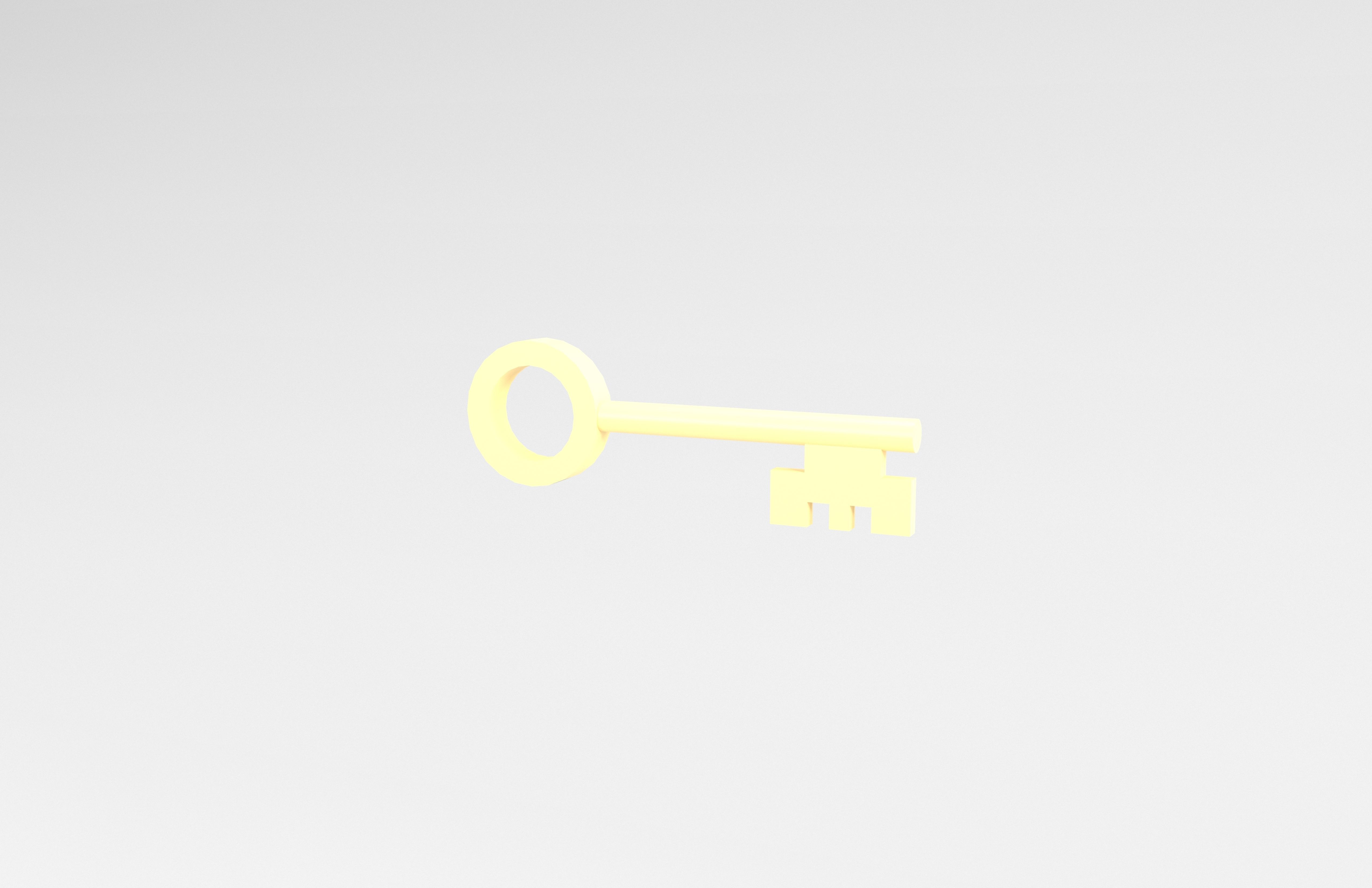 Cartoon Key v1 004 Low-poly 3D model_2