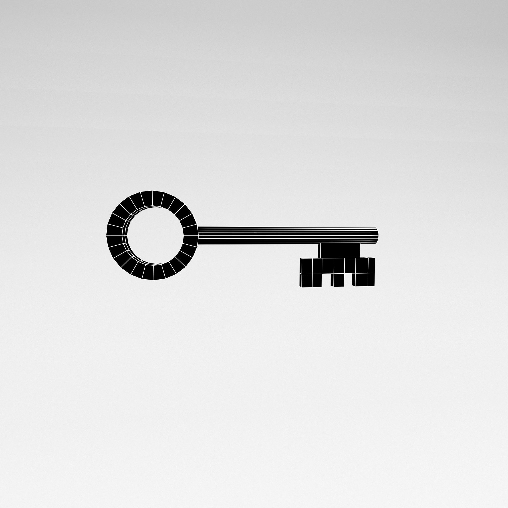 Cartoon Key v1 005 Low-poly 3D model_4