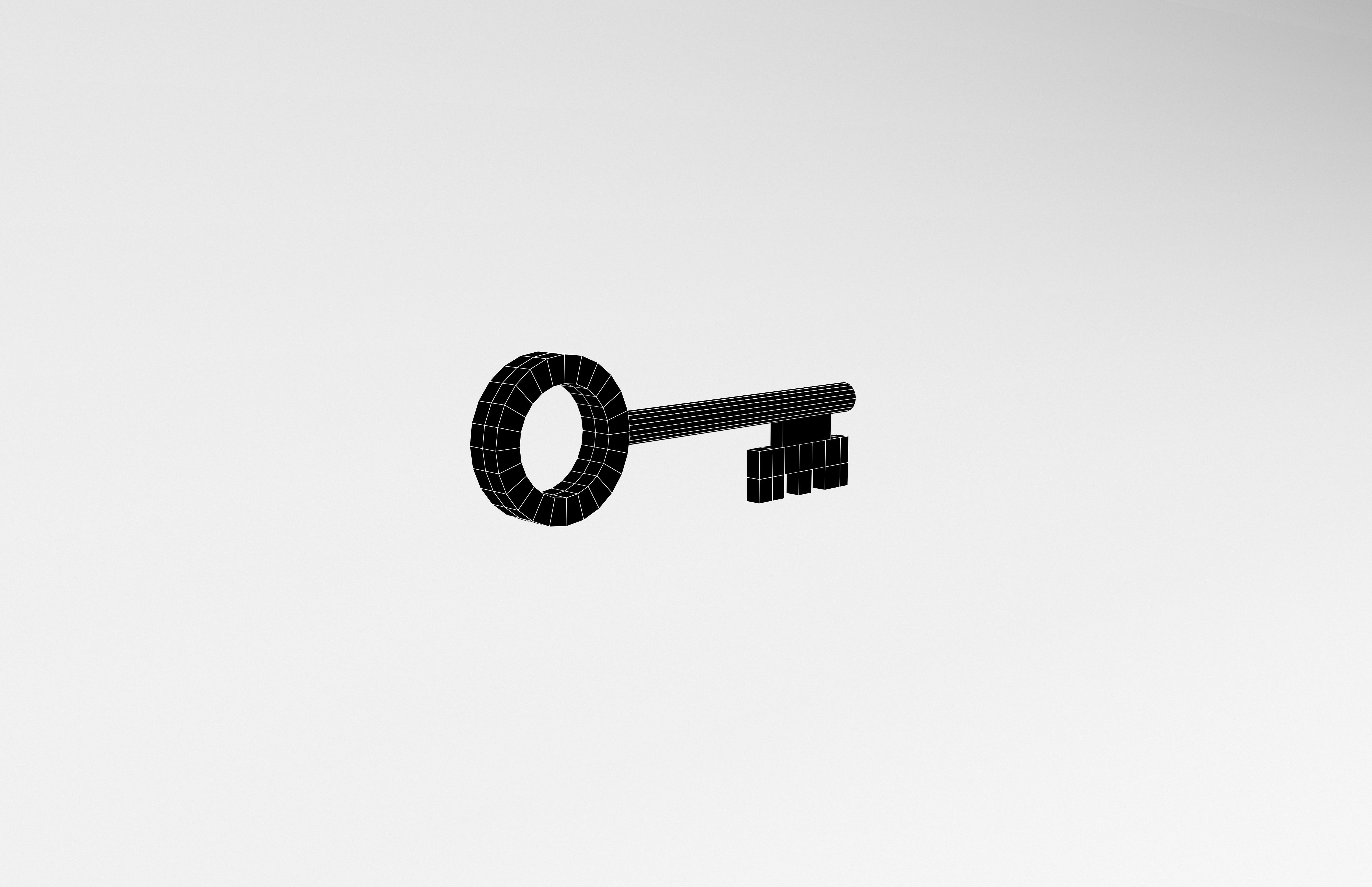 Cartoon Key v1 005 Low-poly 3D model_7