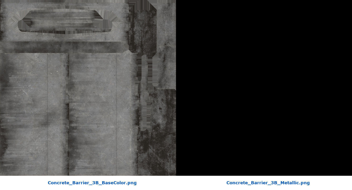 Concrete Barrier 3B Low-poly 3D model_7