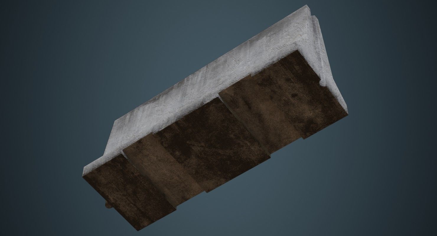 Concrete Barrier 3B Low-poly 3D model_4