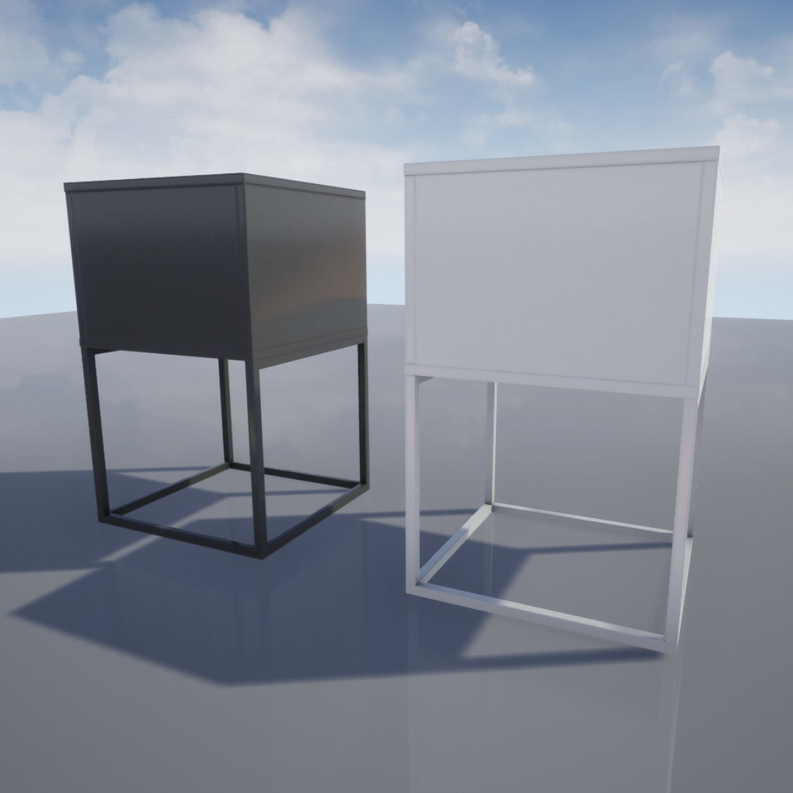 VIKHAMMER Nightstand for UE4 Low-poly 3D model_6