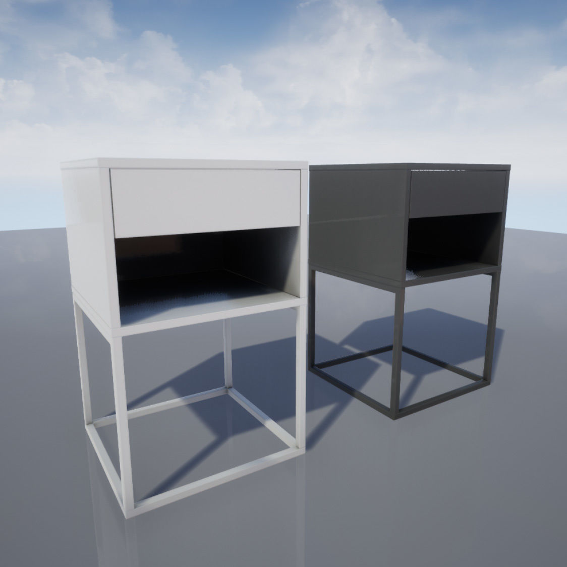 VIKHAMMER Nightstand for UE4 Low-poly 3D model_5