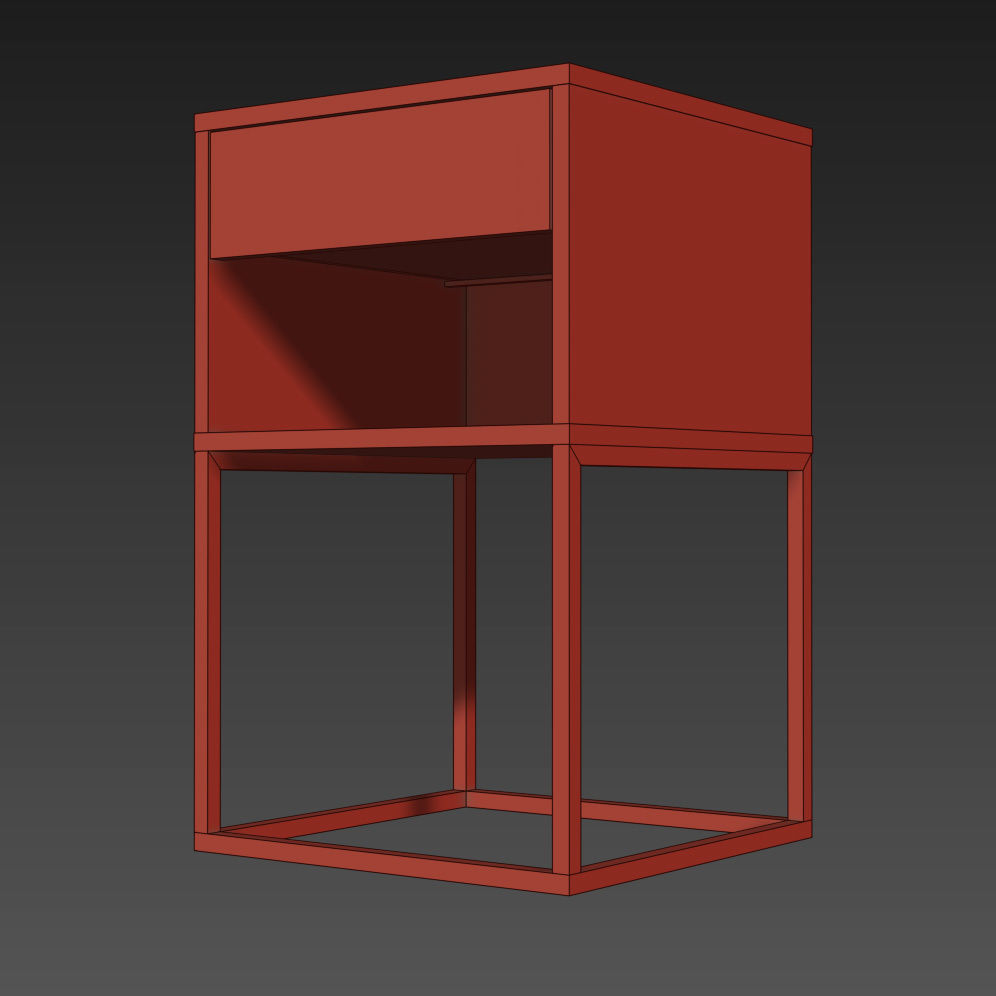 VIKHAMMER Nightstand for UE4 Low-poly 3D model_19