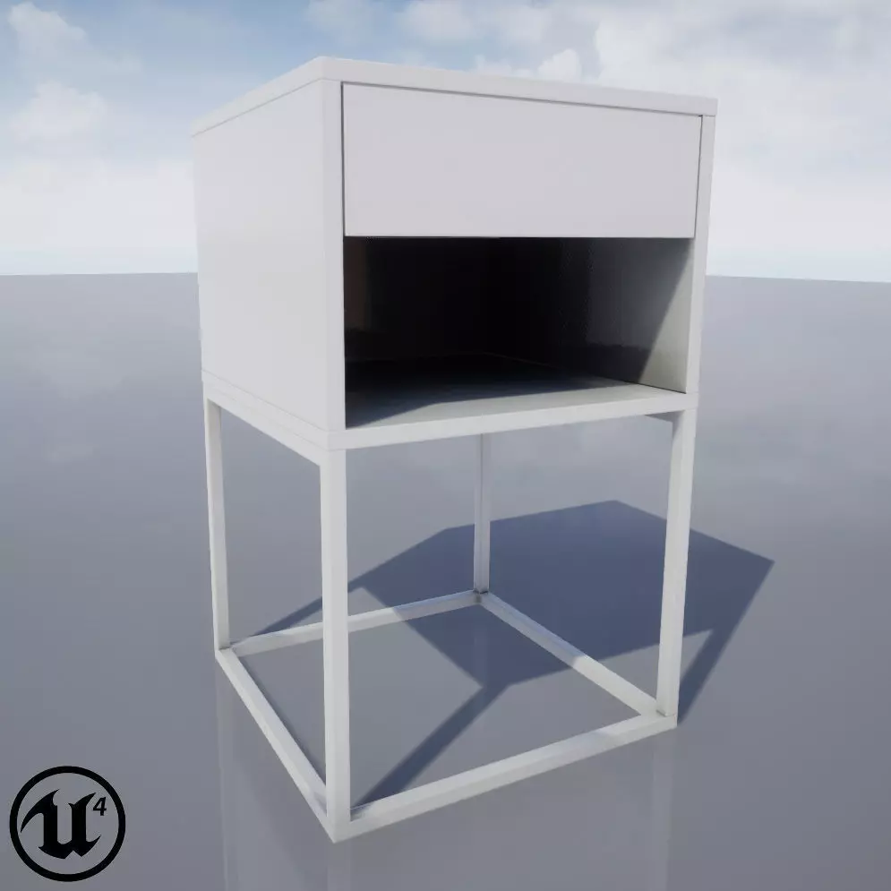 VIKHAMMER Nightstand for UE4 Low-poly 3D model_0