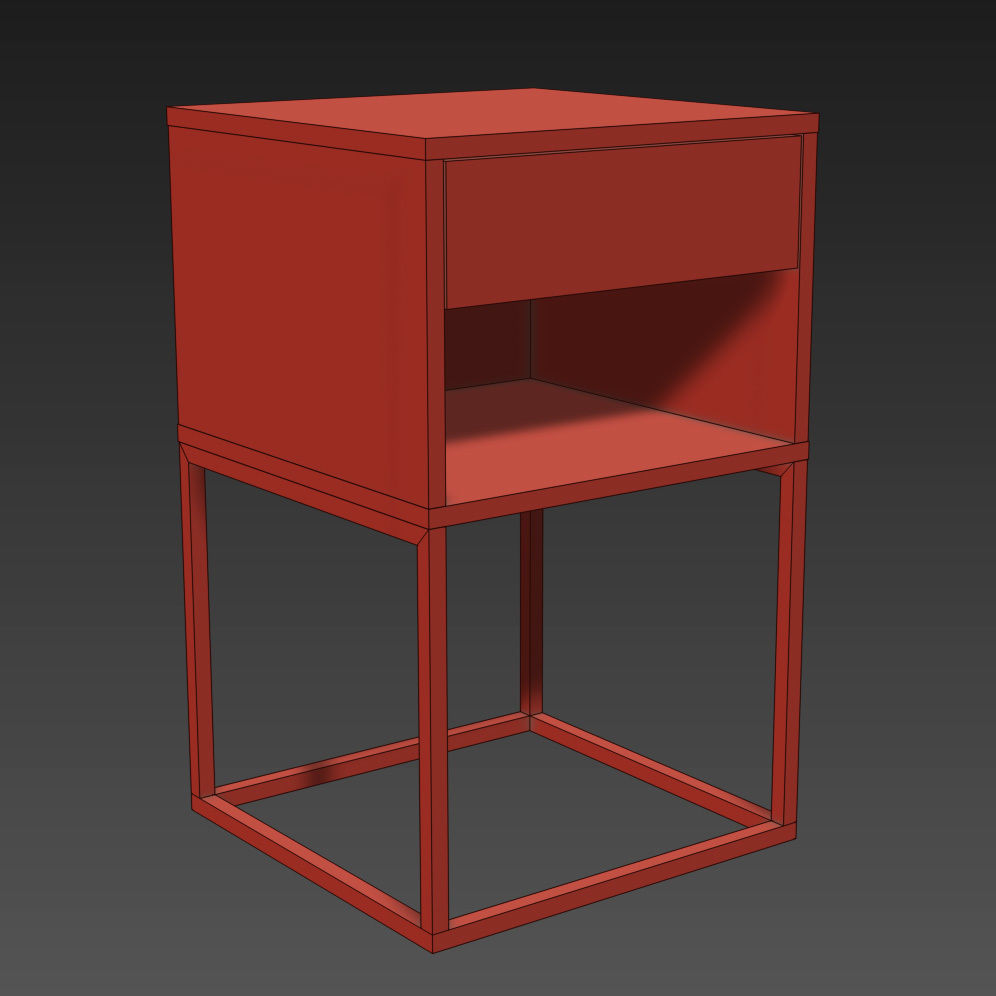 VIKHAMMER Nightstand for UE4 Low-poly 3D model_18