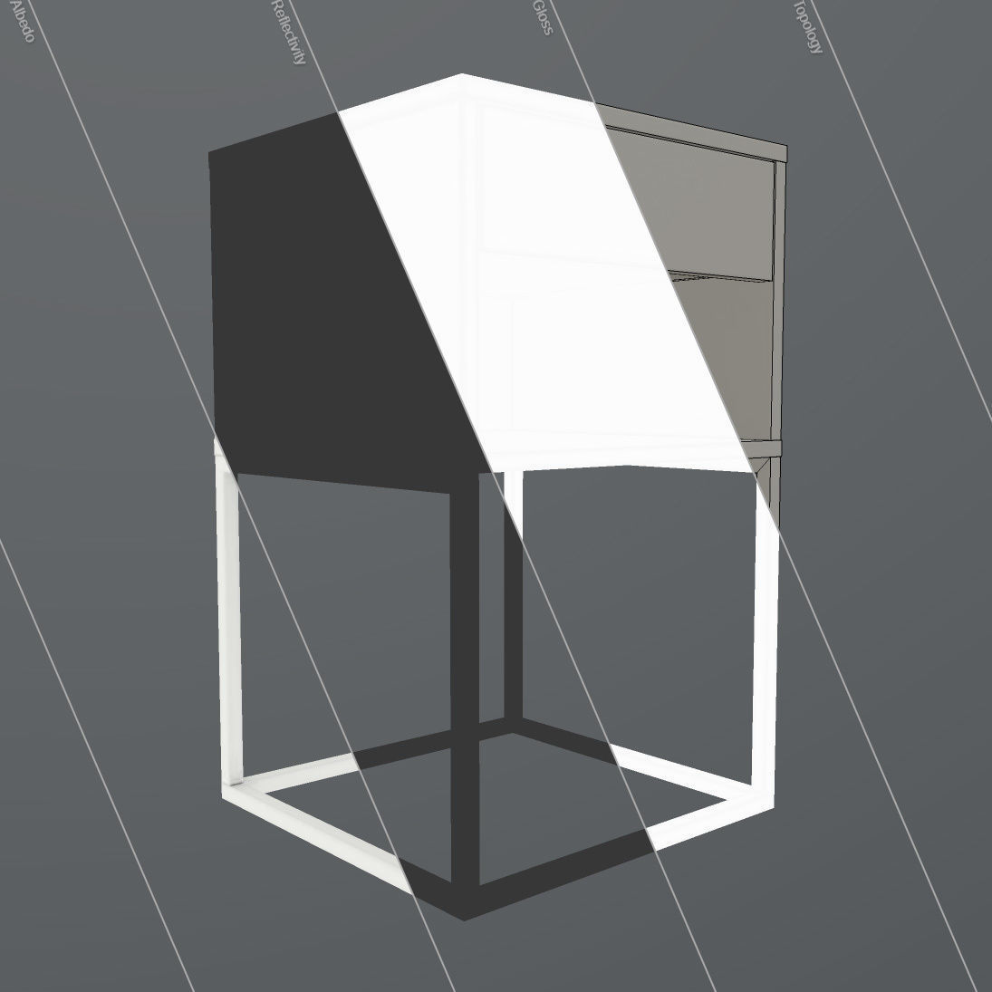 VIKHAMMER Nightstand for UE4 Low-poly 3D model_17