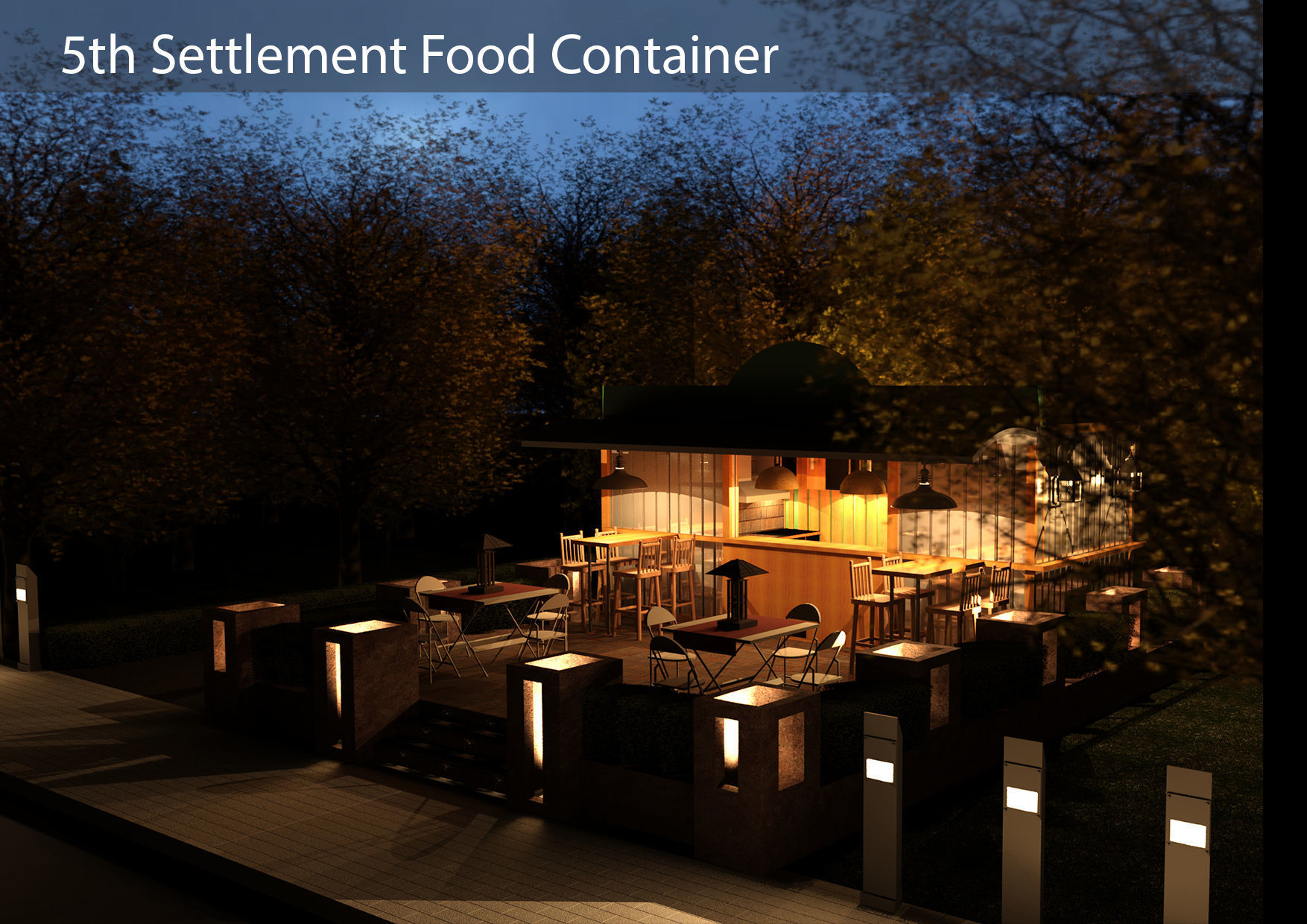 Revit Container designed Cafe 3D model_1