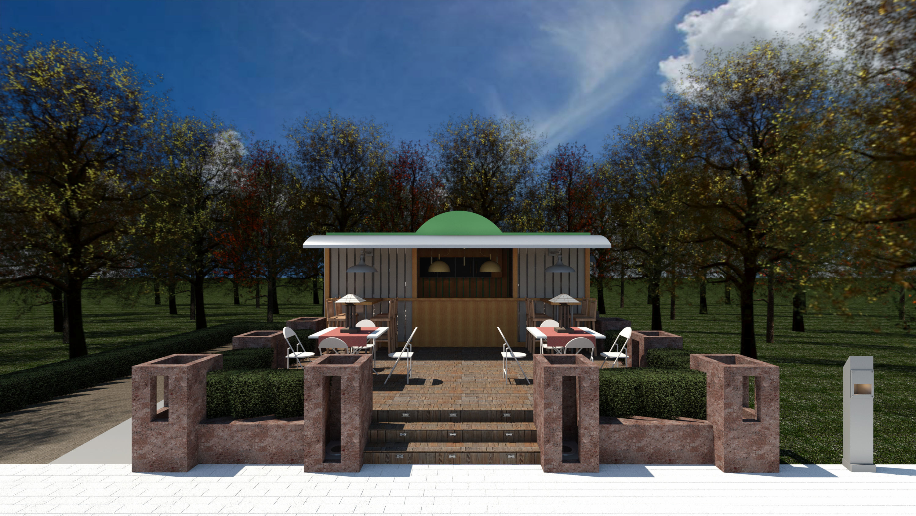 Revit Container designed Cafe 3D model_5