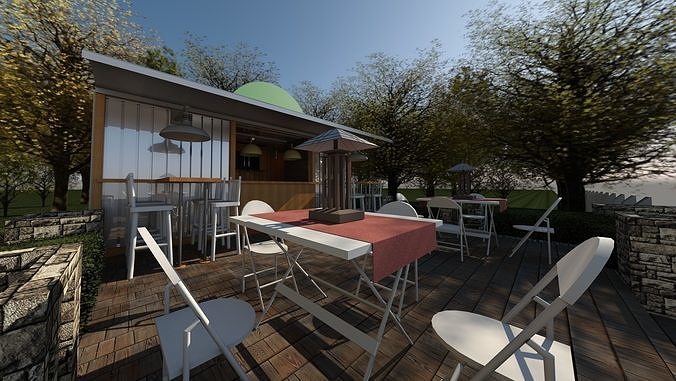 Revit Container designed Cafe 3D model