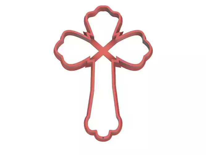 0002 Cross with notches cookie cutter Easter