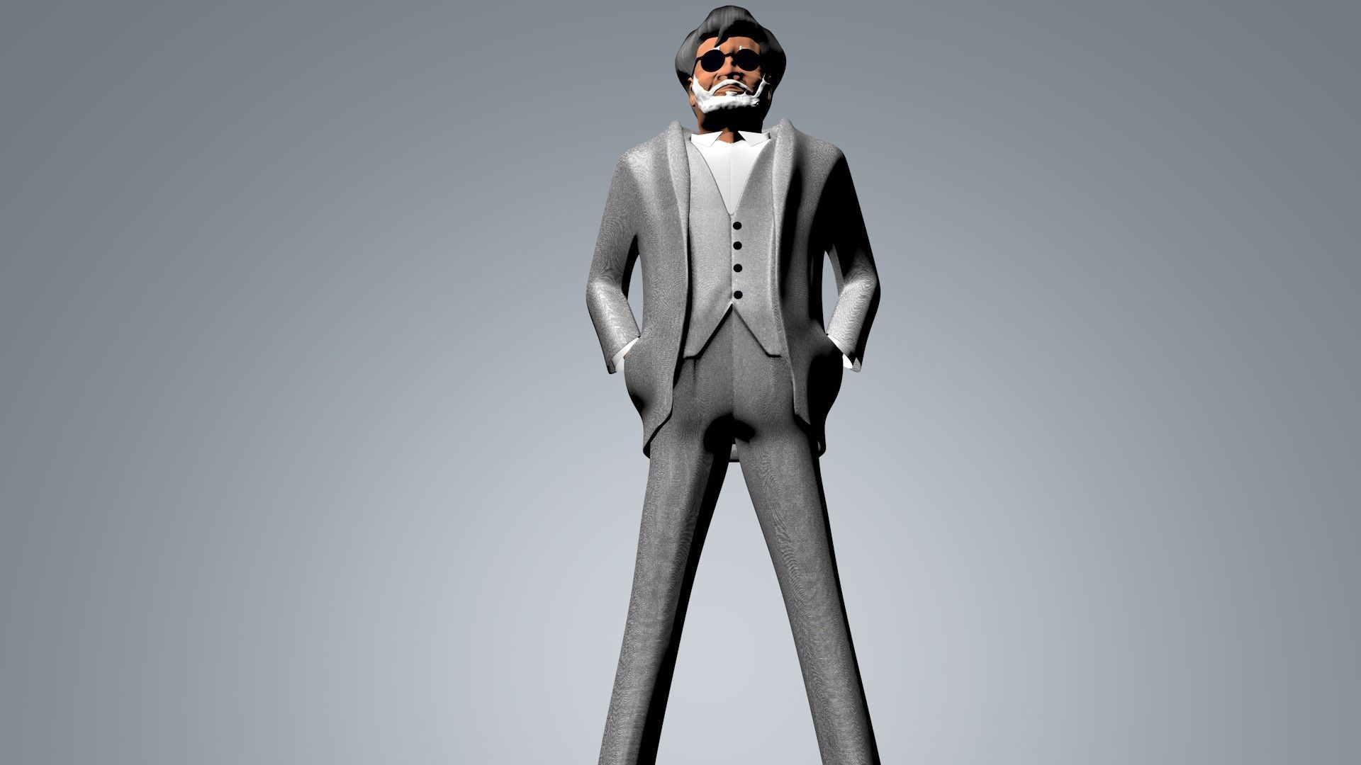 Superstar Rajinkanth Kabali 3D Model 3D model_6