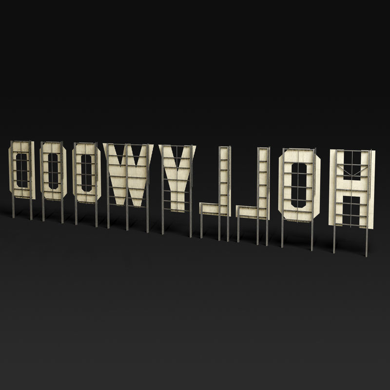Hollywood sign 3D model_2