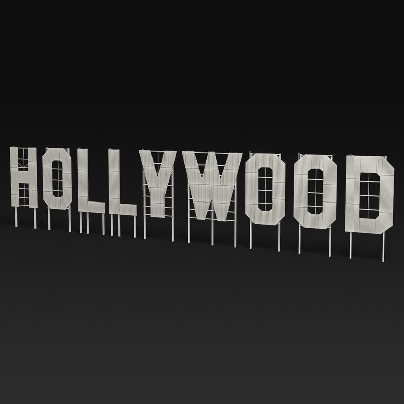 Hollywood sign 3D model_1