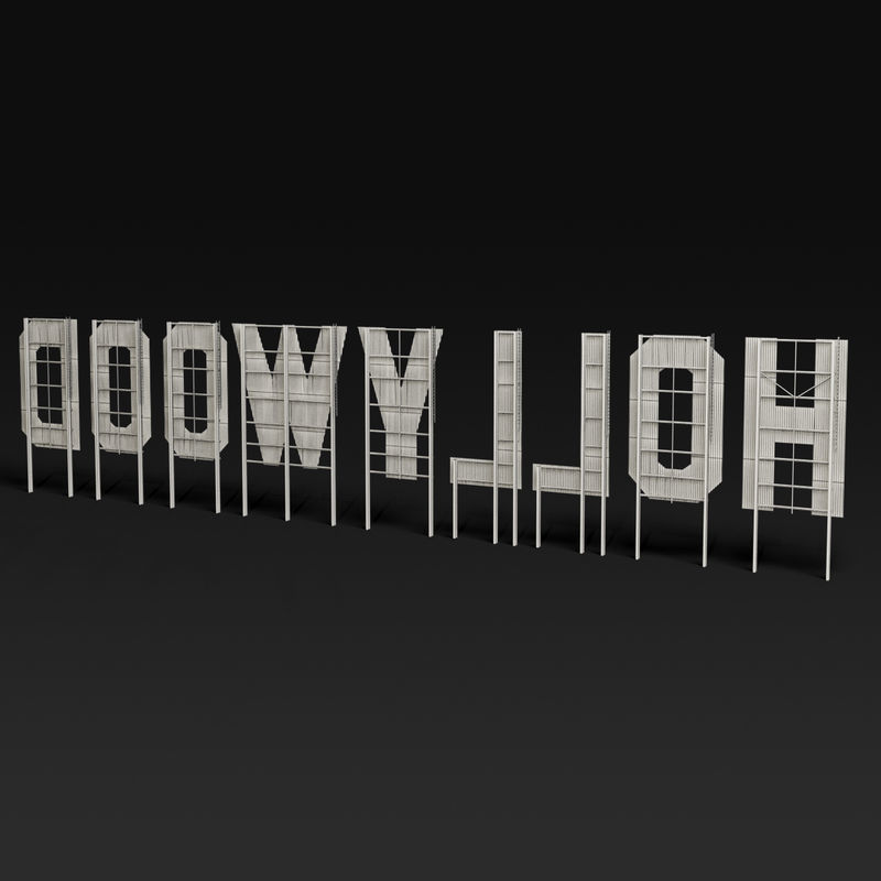Hollywood sign 3D model_3