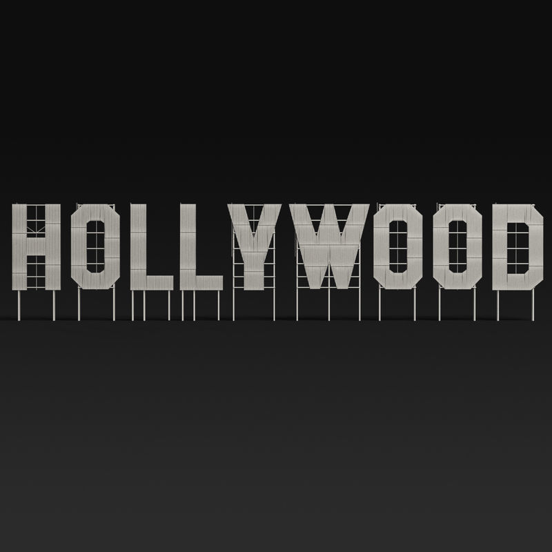 Hollywood sign 3D model_5