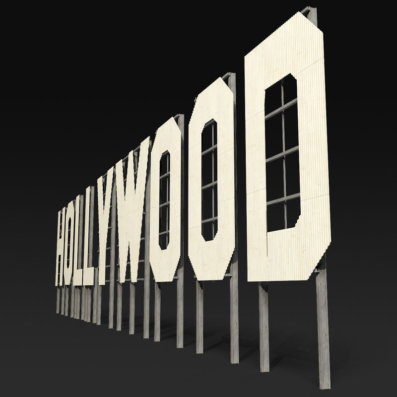 Hollywood sign 3D model_6