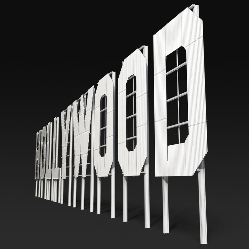 Hollywood sign 3D model_7