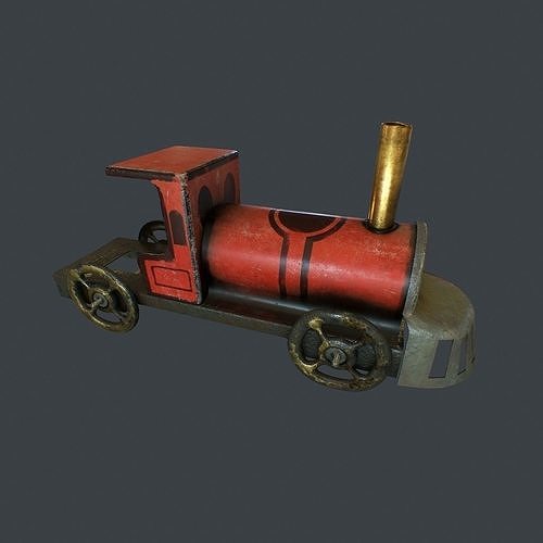 Old ToyTrain Low-poly 3D model