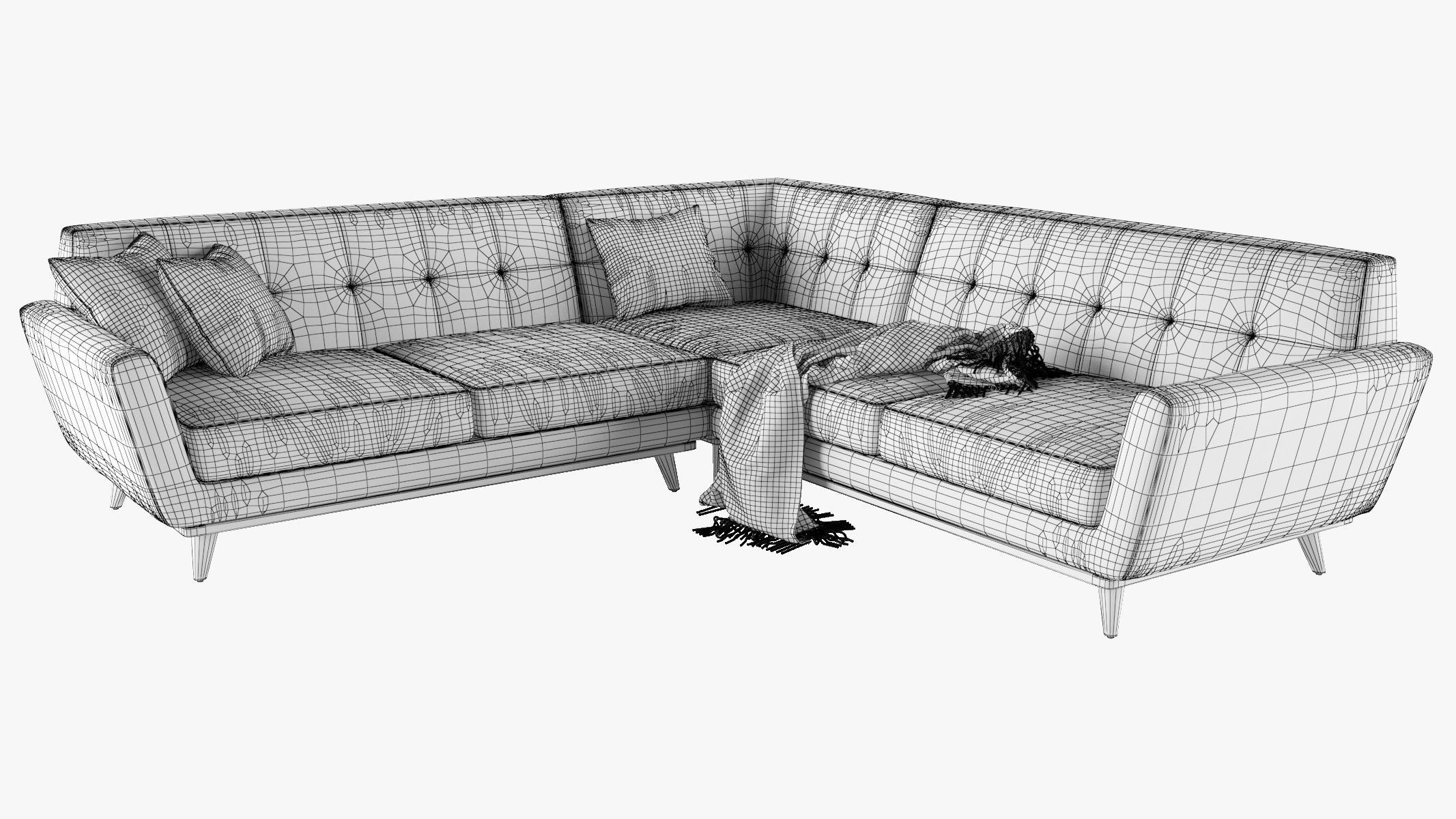 Joybird Hughes Corner Sectional Sofa 3D model_7