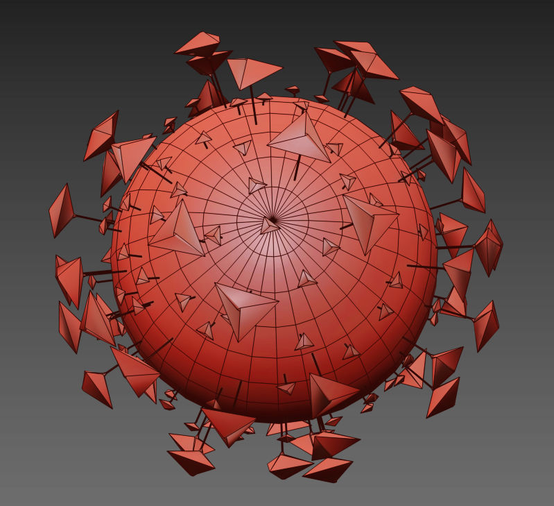 Virus Covid-19 Low-poly 3D model_4